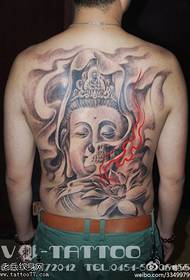 Sacred Half Buddha Half Devil Tattoo Pattern