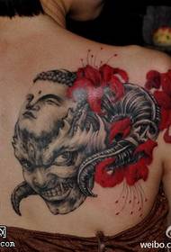 contraste brillante patrón de tatuaje de media niebla medio demonio