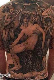 Back Madonna Jesus Tattoo Pattern