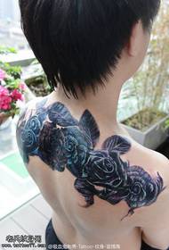 glamorous handsome rose tattoo pattern