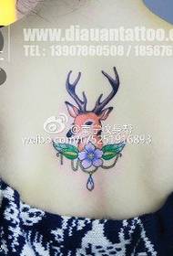 back sika deer tattoo pattern
