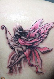 moteriškos nugaros elfo tatuiruotės figūra