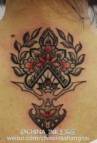 Back pricked blossoming vanilla tattoo pattern