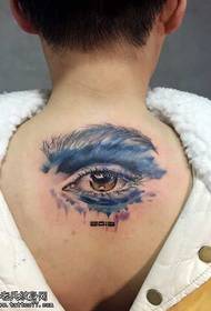 Patrón de tatuaxe de ollos azuis