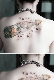 back only beautiful mermaid drifting bottle tattoo picture picture