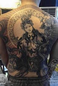 背中のタトゥーパターン76771-女性の背中の素敵なトーテムタトゥー