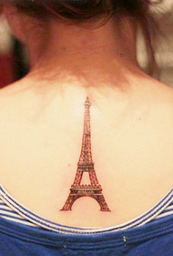 EPT Tower tattoo on the back of the girl