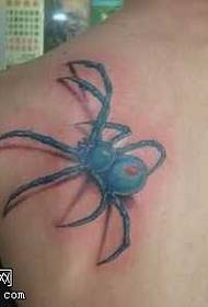 vihreä iso 3d hämähäkki tatuointi malli takaosaan