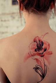 schoonheid terug persoonlijkheid roze bloem tattoo patroon