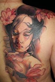 női hát szépség tetoválás minta