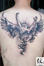 Back Half Back Holy Angel Tattoo Pattern