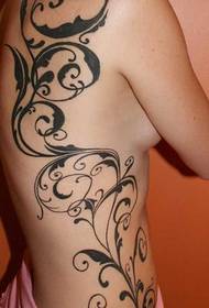 back beautiful temporary tattoo pattern