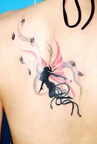 girls back color elf tattoo