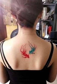 beautiful ink squid tattoo on the back