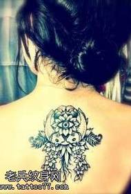 ຮູບແບບ tattoo ບຸກຄະລິກລັກສະນະຂອງແມ່ຍິງກັບຄືນໄປບ່ອນ