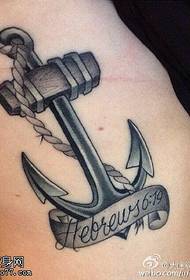 classic realistic anchor tattoo pattern