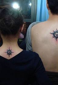 pareja Totem tatuaje de espalda