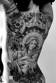 Spate model de tatuaj Madonna alb-negru