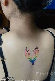 nugaros spalvos tatuiruotės raštas ant ratų