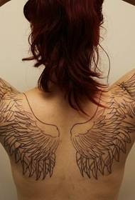 female back beautiful angel wings tattoo pattern