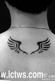 back small fresh point thorn hollow wing tattoo pattern