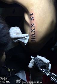zpět římské číslice tetování vzor