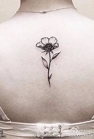 back thorn flower tattoo pattern