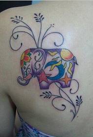 γυναικεία πίσω χρώμα όπως εικόνα τατουάζ