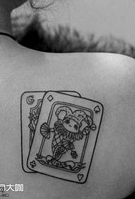 နောက်သို့ Clown Card Tattoo ပုံစံ