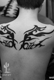 black cool handsome wings tattoo pattern