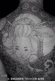 Beautiful beautiful geisha tattoo pattern