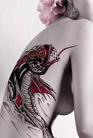 kvinnlig tillbaka klassisk tatuering78388-kvinnlig tillbaka vacker blommatatuering