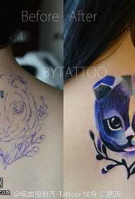 patró de tatuatge de Kitty pintat