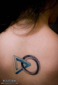 Back color geometry tattoo pattern