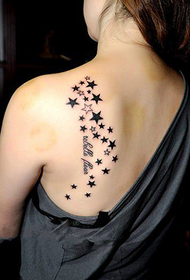 szépség hátsó csillag angol tetoválás