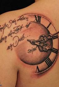 atgal Gražus laikrodžio tatuiruotės raštas