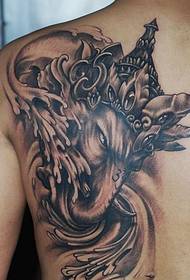 male back elephant nose goddess tattoo