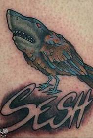 variation shark Bird tattoo pattern