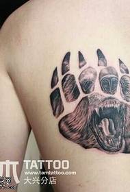 back bear Palm print tattoo pattern