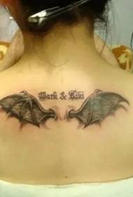 style different back wing tattoo