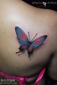 Zadný stroj motýľ tetovanie vzor