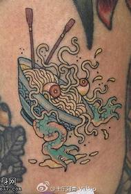 Pattern ng Back Monster na Mukha sa tattoo