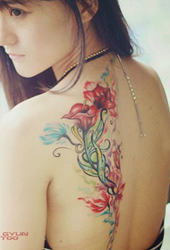 skjønnhet tilbake vakker blomst Tattoo