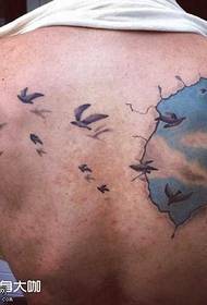 back starry tear tattoo pattern