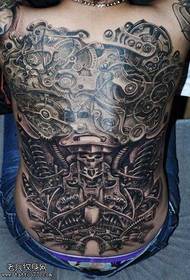 Back Cool Mechanical Tattoo Pattern