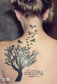 Motif de tatouage d'arbre arrière
