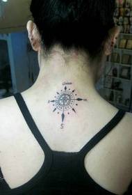 back beautiful compass tattoo
