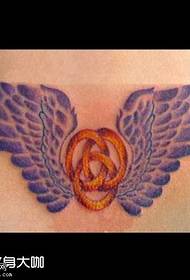 back wings love tattoo pattern