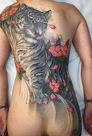 tijger tattoo patroon met grote rug