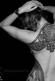 back classic flower totem tattoo pattern